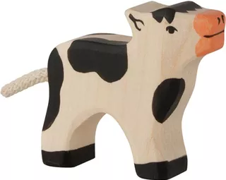 Houten Kalf zwart 6 cm (80006) - Holztiger