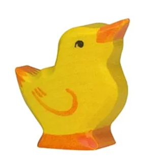 Houten Kuiken kop omhoog 3,5 cm (80020) - Holztiger