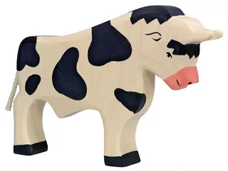 Houten Stier zwart 19 cm (80000) - Holztiger