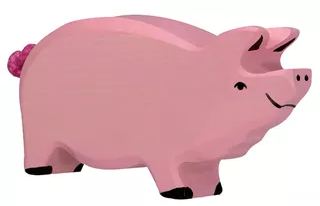 Houten Varken snuit omhoog 14 cm (80064) - Holztiger