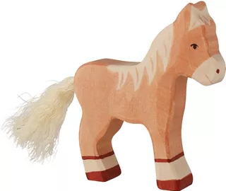 Houten Veulen staand lichtbruin 11 cm (80040) - Holztiger