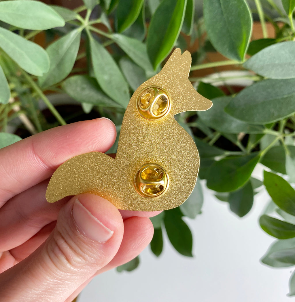 Fox pin – be positive - Illustrator under a blankie