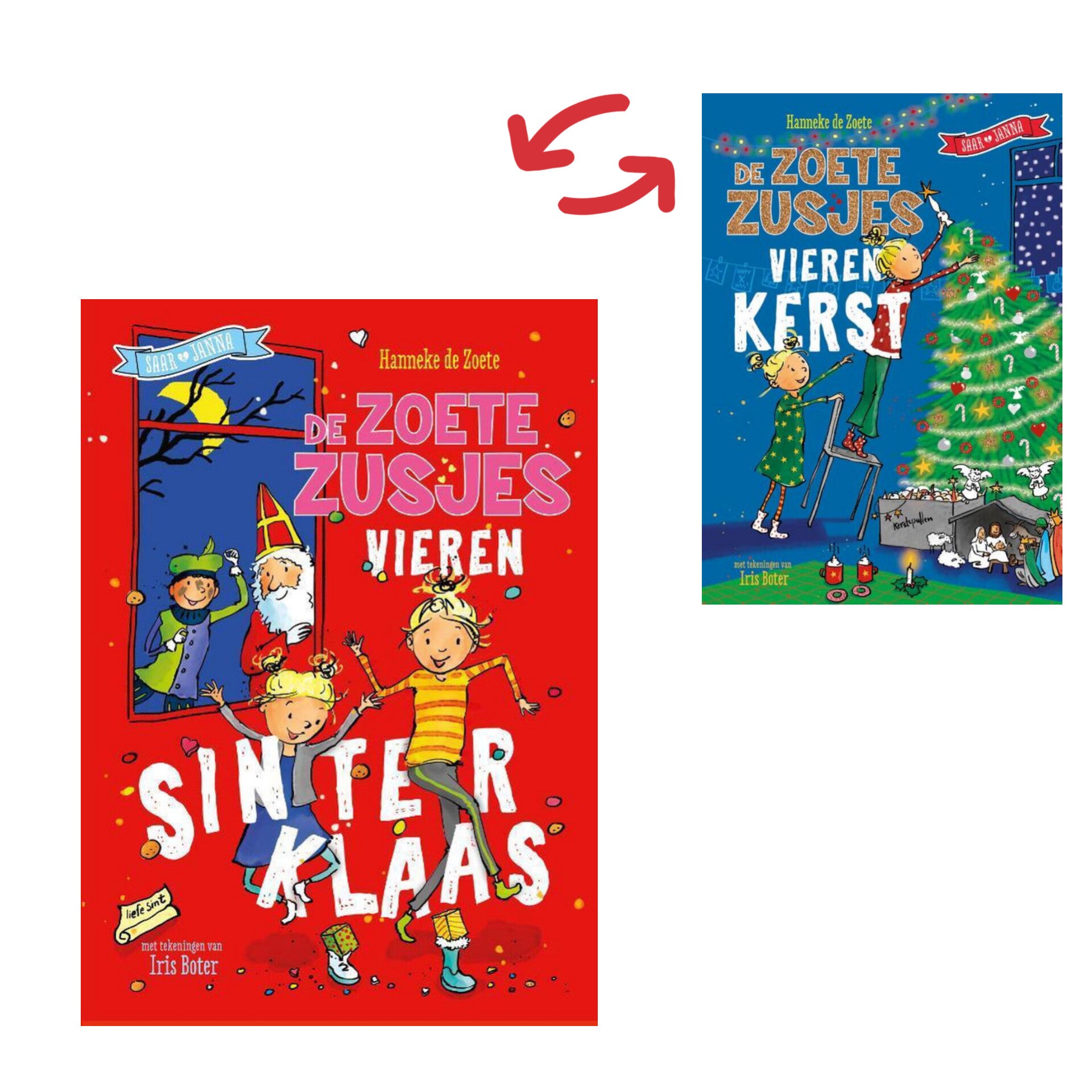 De Zoete Zusjes vieren Sinterklaas & Kerst Omkeerboek - Hanneke de Zoete