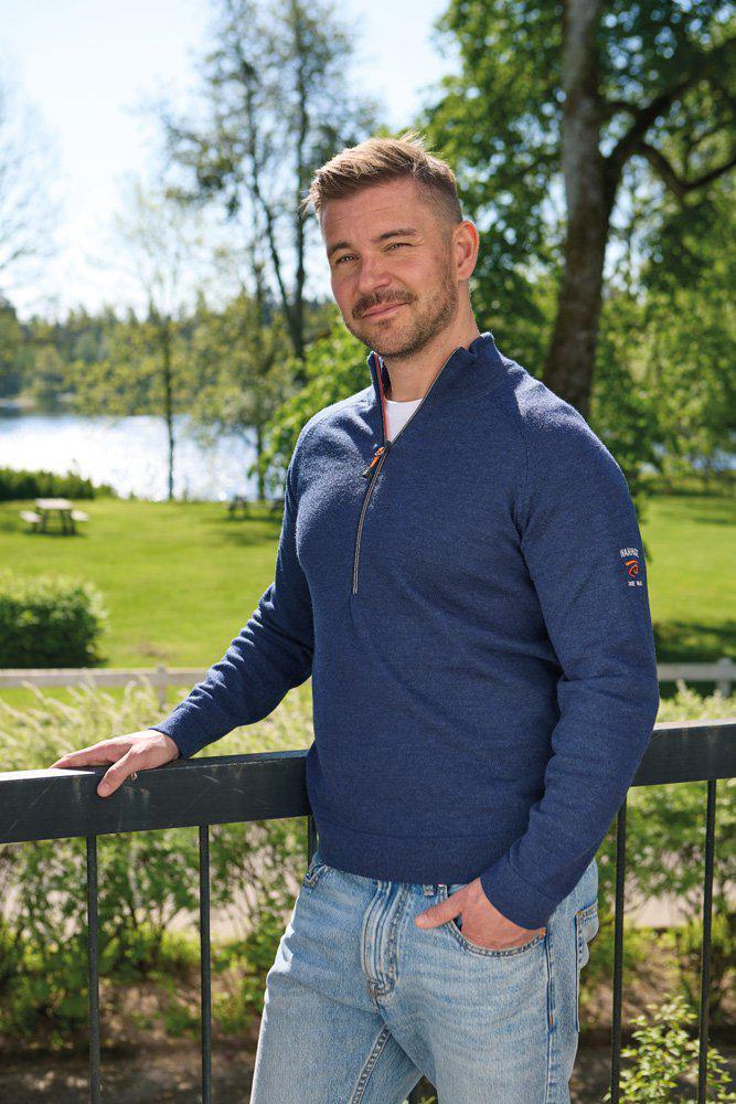 Trui Jojje Half Zip Steel Blue - Ivanhoe of Sweden