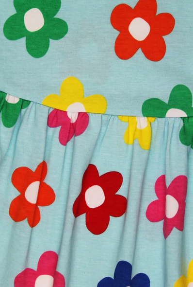 Jurk / Dress Rainbow Flowers Blue - Toby Tiger
