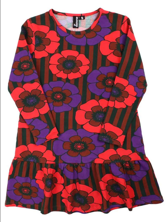 Jurk Daneshibuya Dress Rust / Purple POWER FLOWER - Danefae / DYR