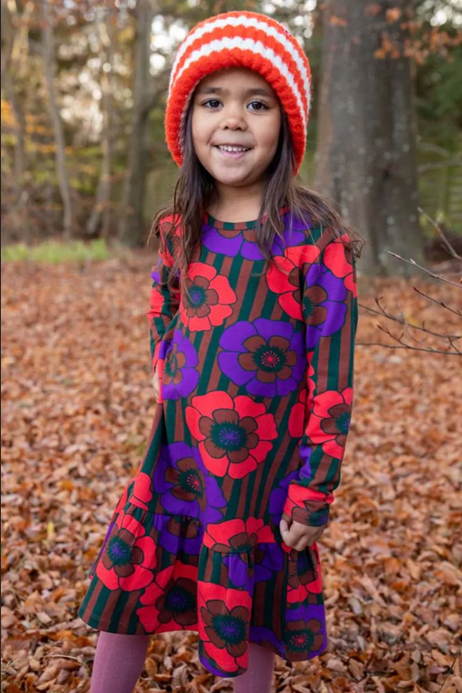 Jurk Daneshibuya Dress Rust / Purple POWER FLOWER - Danefae / DYR