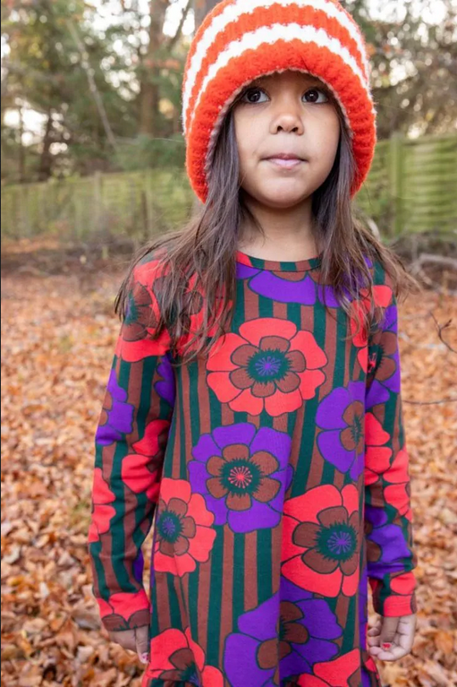 Jurk Daneshibuya Dress Rust / Purple POWER FLOWER - Danefae / DYR