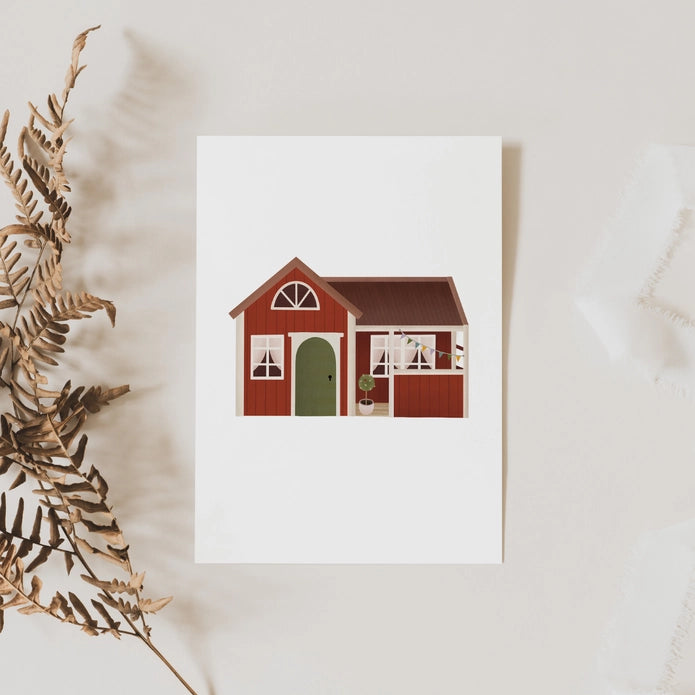 Ansichtkaart Zweeds Huis / Stuga – Tilda & Theo