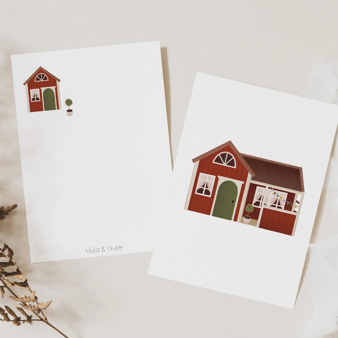 Ansichtkaart Zweeds Huis / Stuga – Tilda & Theo