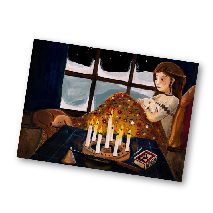 Kerstkaart Advent - Illustrator under a blankie