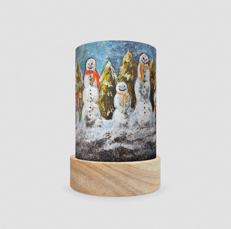 Lichtkaart Snowmen Light Wish – Kaptein Kalk