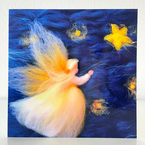 Kerstkaart Engel met ster – Het Wol Feetje