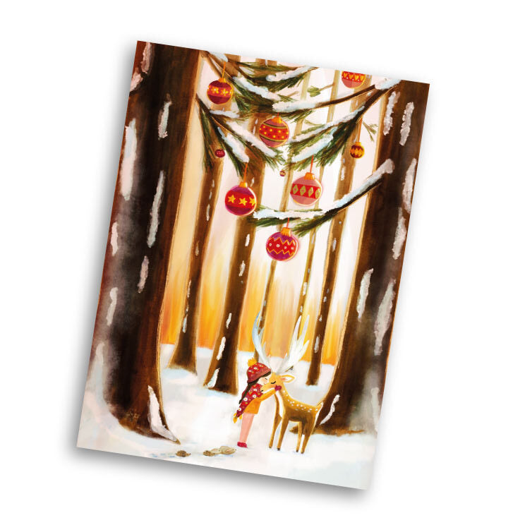 Kerstkaart Zonsondergang - Illustrator under a blankie