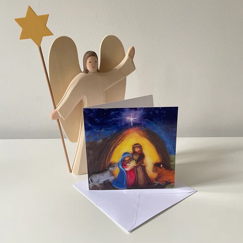 Kerstkaart Stalletje – Het Wol Feetje