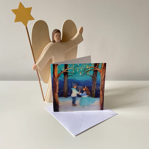 Kerstkaart Wij dragen het licht – Het Wol Feetje