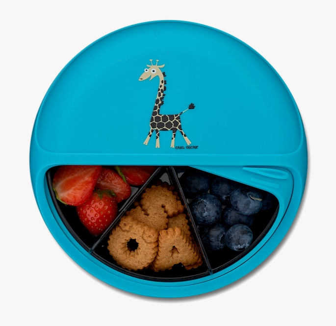 Kids SnackDISC™ Snacktrommel Giraffe Blue – Carl Oscar