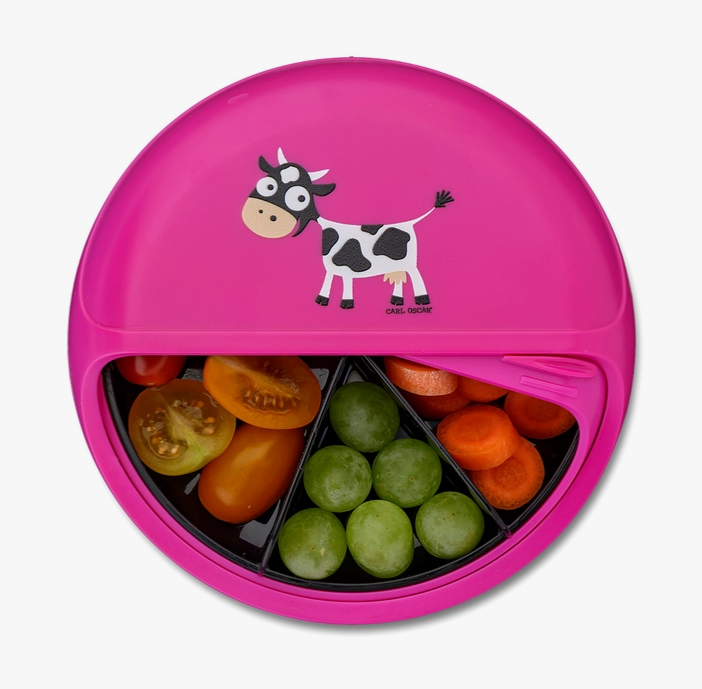 Kids SnackDISC™ Snacktrommel Cow Pink – Carl Oscar