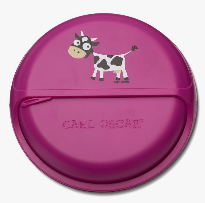 Kids SnackDISC™ Snacktrommel Cow Pink – Carl Oscar
