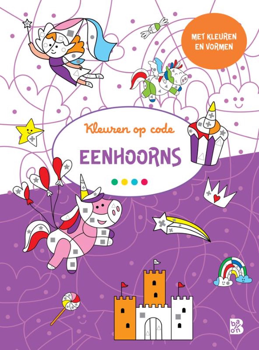 Kleuren op code: Eenhoorns 3+ - Ballon