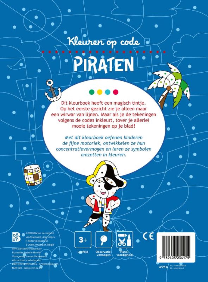 Kleuren op code: Piraten 3+ - Ballon