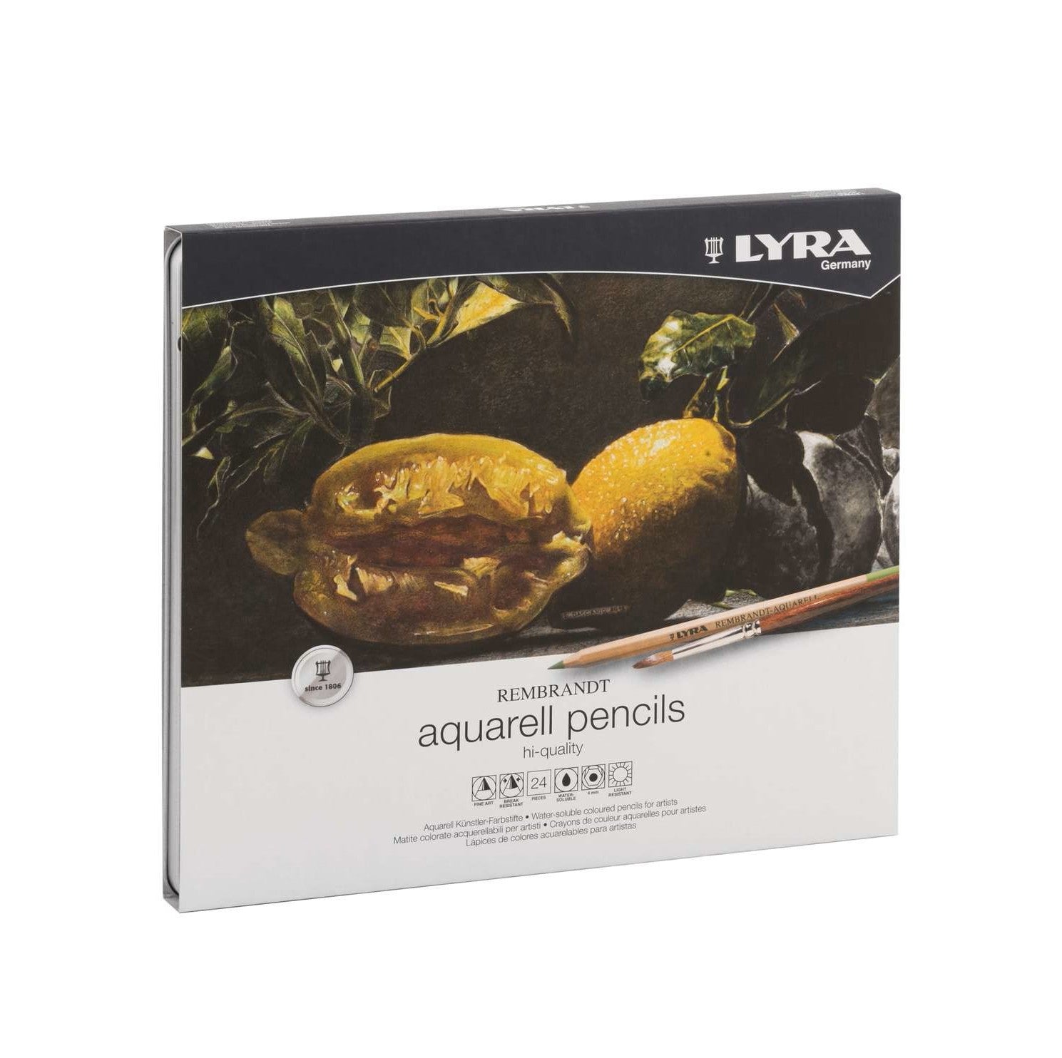 Rembrandt Aquarelpotloden 24 kl. in blik - Lyra