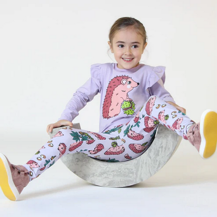 Longsleeve with hedgehogs Lila - Småfolk