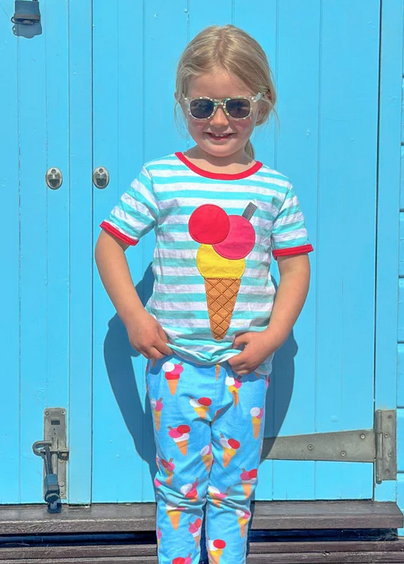 Leggings Ice Waffle Blue - Toby Tiger