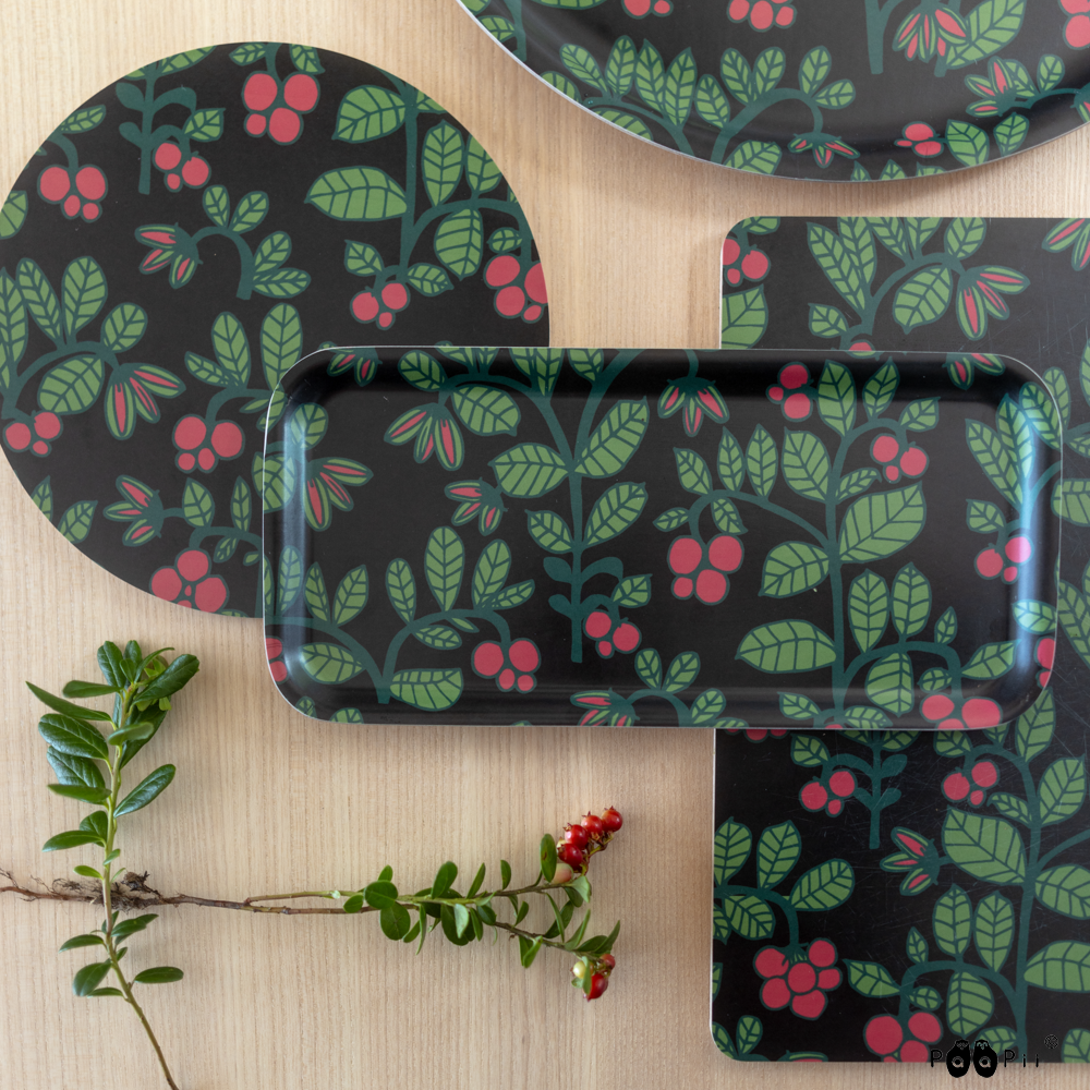 Onderzetter / COASTER Lingonberry Black 20cm – Paapii Design