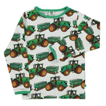 Longsleeve with Tractors Cream - Småfolk