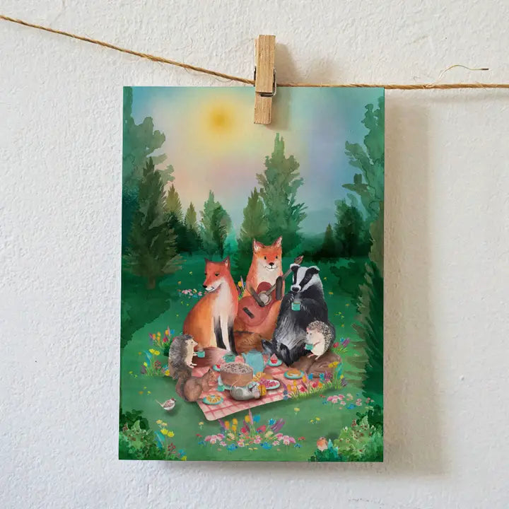 Kaart Picknick tussen bloemen - Lotte Drouen