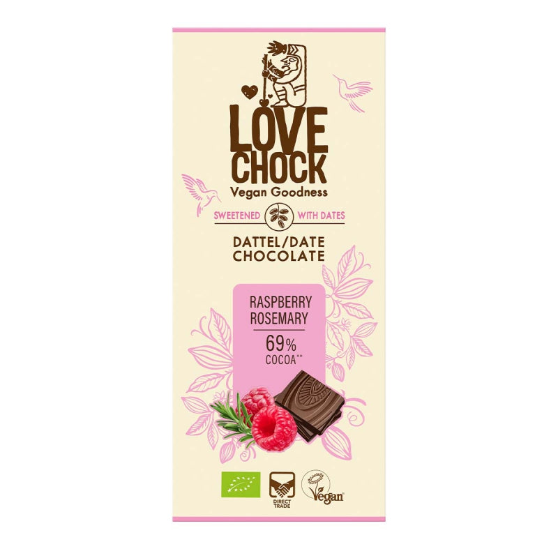 Bio Chocolade Tablet Framboos & Rozemarijn - Lovechock