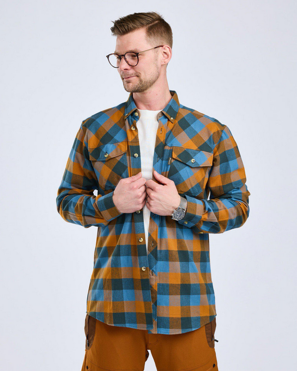 Lumbo Shirt - Men - Fudge / Blue - Pinewood