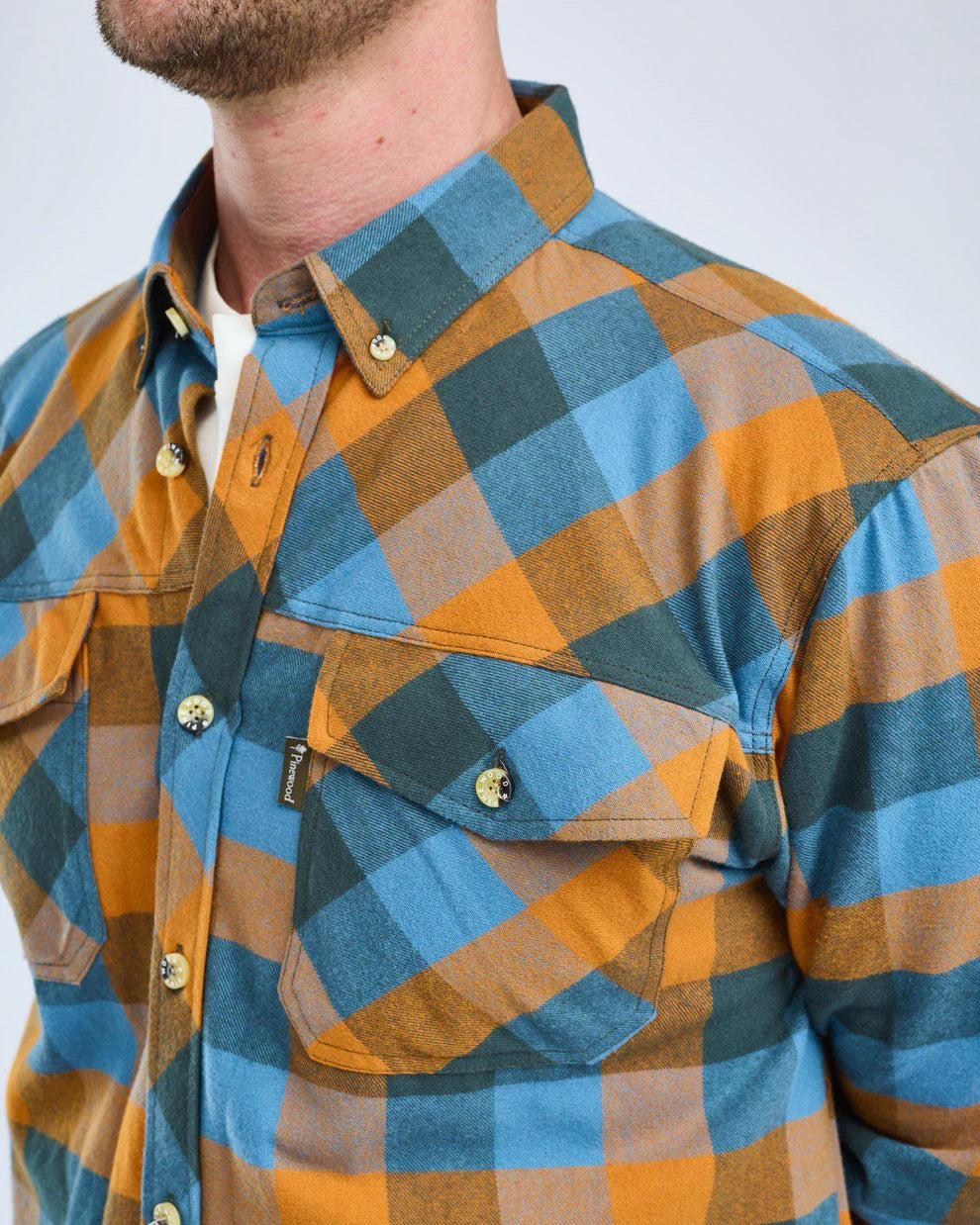 Lumbo Shirt - Men - Fudge / Blue - Pinewood