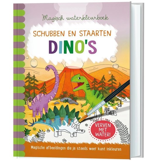 Magisch waterkleurboek - Dino's - Schubben en staarten