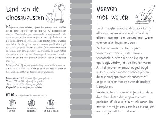 Magisch waterkleurboek - Dino's - Schubben en staarten