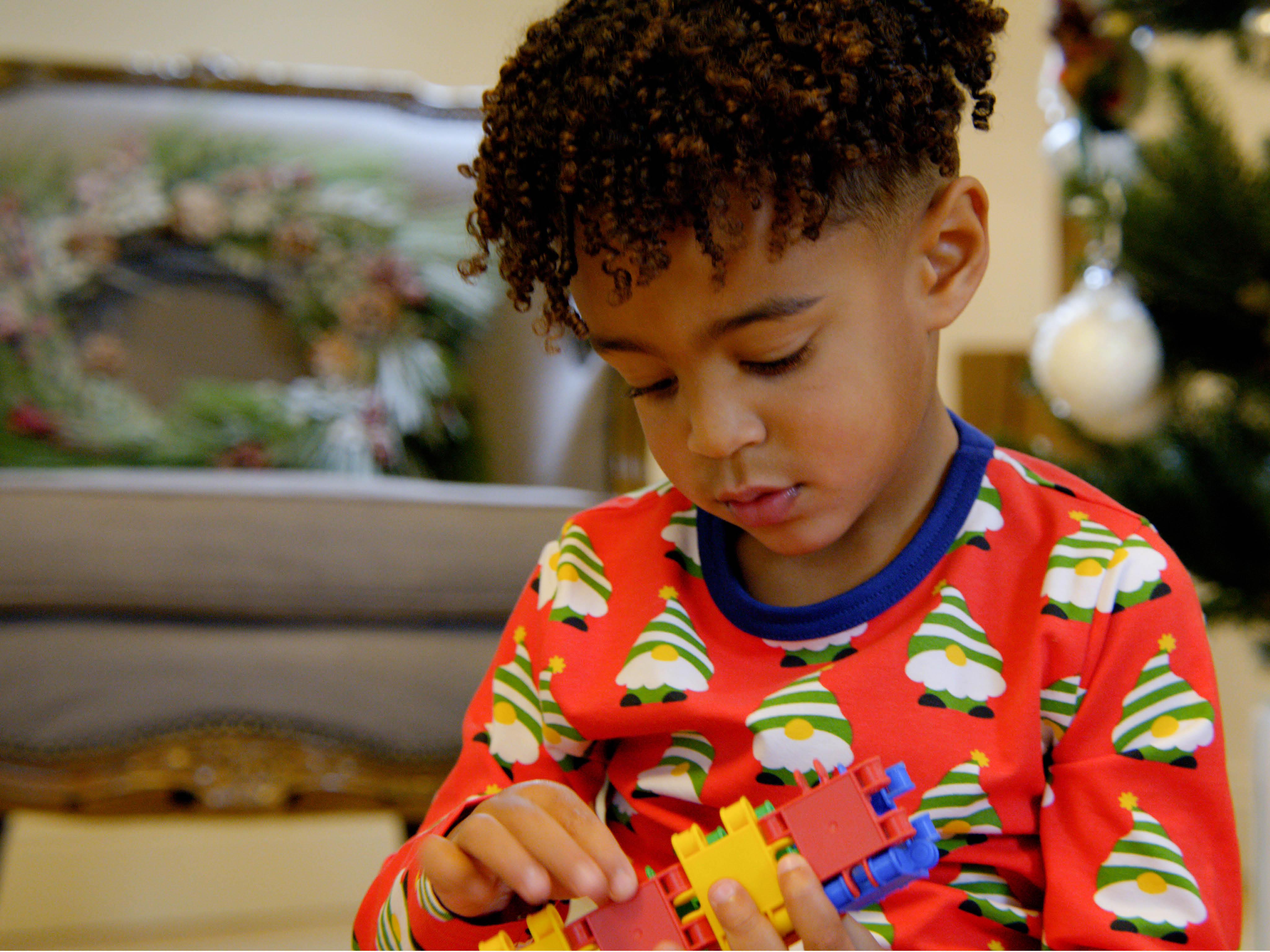 Kids Pyjama Set LS Swedish Santa - Maxomorra