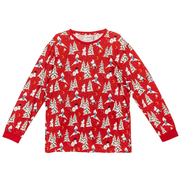 Winter Night Pyjamas Men's dark red – Moomin