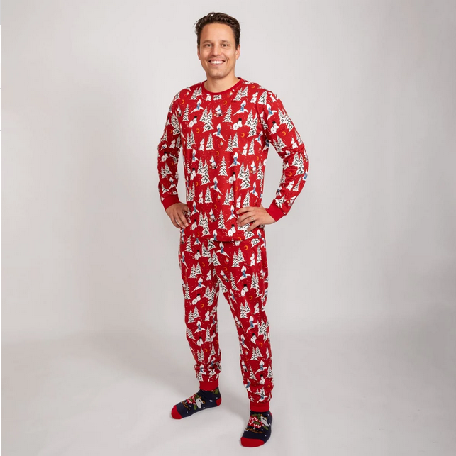 Winter Night Pyjamas Men's dark red – Moomin