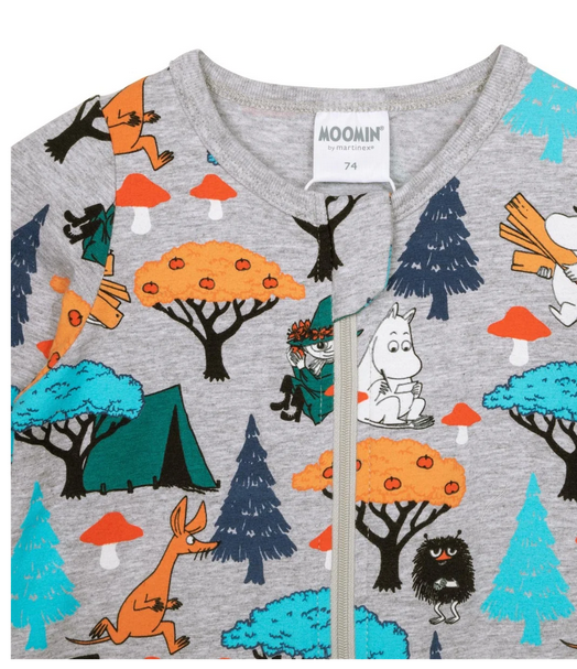 Rompersuit Mushrooms Pyjamas Grey melange – Moomin