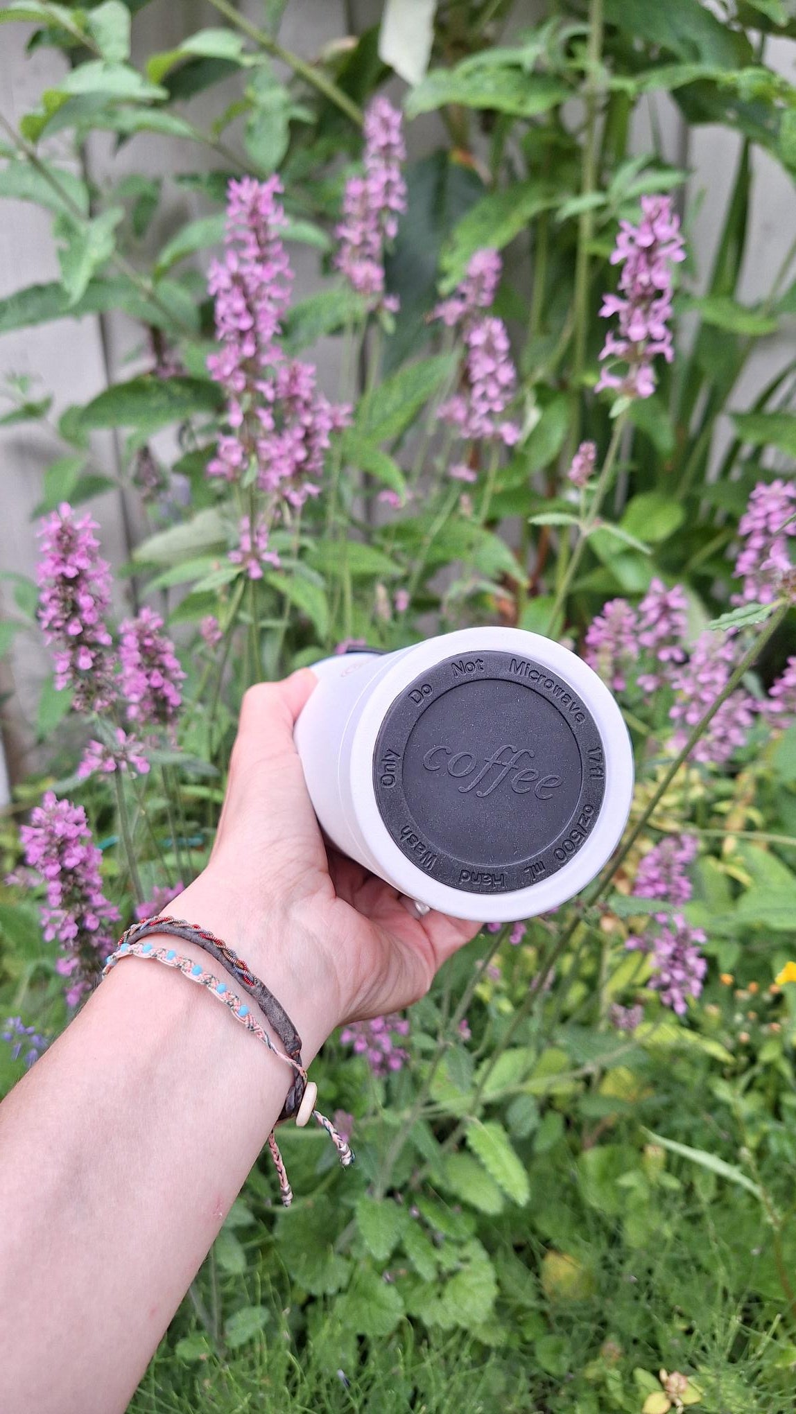 Mug Thermosbeker / Koffiebeker Flower of Life White 480 ml - Bodynova