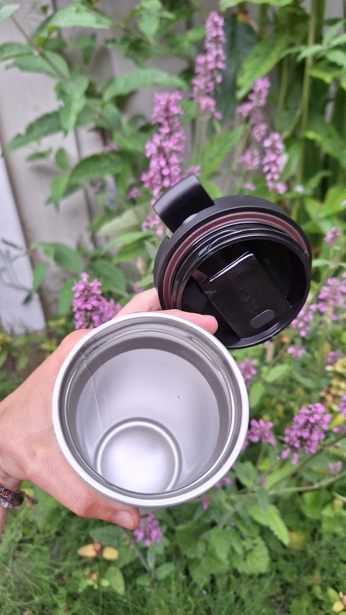 Mug Thermosbeker / Koffiebeker Flower of Life White 480 ml - Bodynova