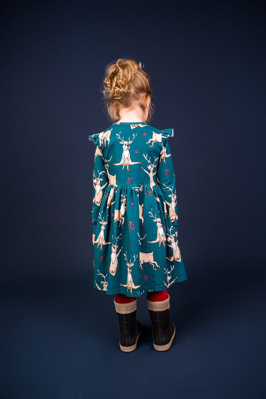 Jurk / Dress Reindeer Green - Mullido