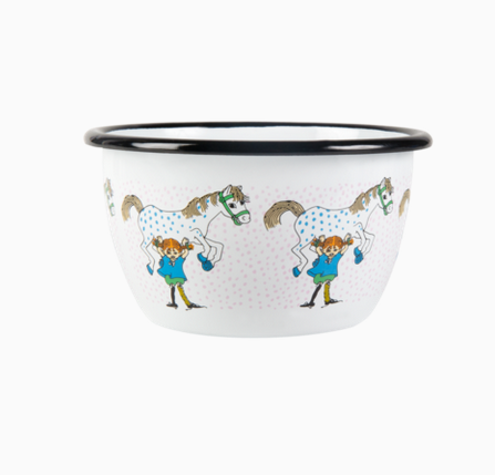 Pippi Langkous enamel bowl Pippi and the Horse 6dl – Muurla