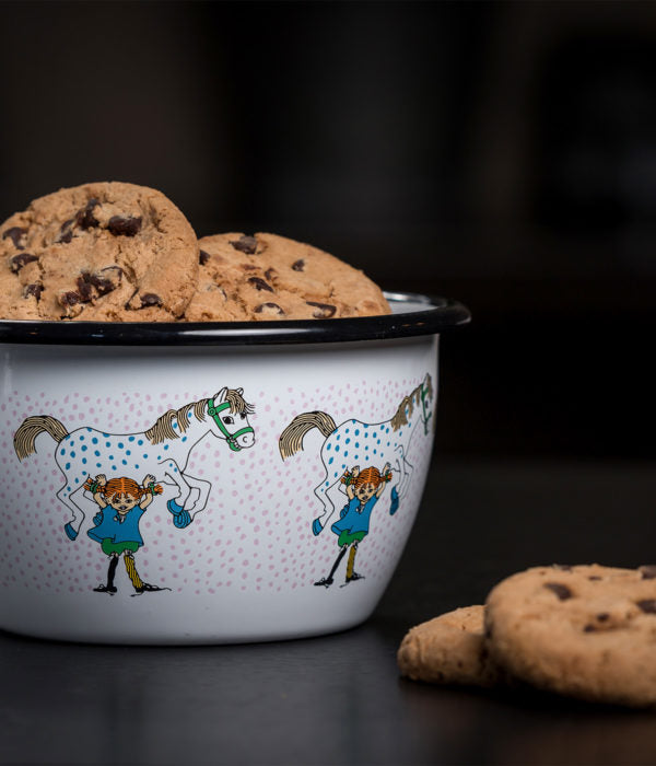 Pippi Langkous enamel bowl Pippi and the Horse 6dl – Muurla