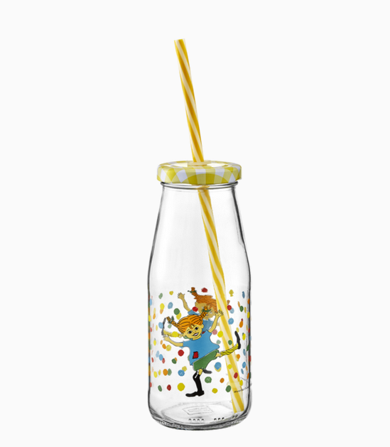Pippi Langkous bottle with straw and lid Hoppsansa – Muurla
