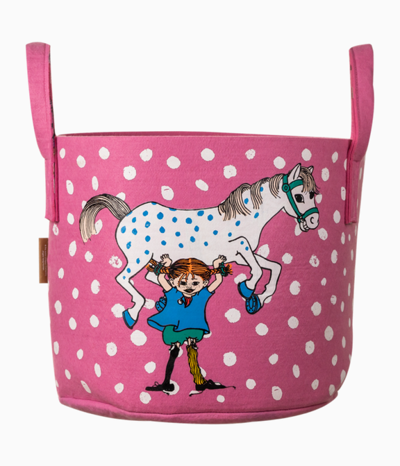 Pippi Langkous storage basket Pippi and the horse 30L – Muurla