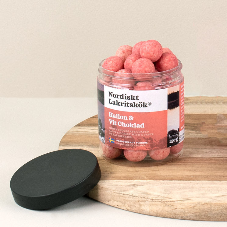 Hallon & Vit choklad - Nordiskt Lakritskök