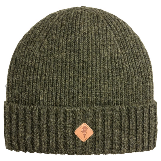 Muts / Knitted Wool Hat with fleece lining - Green - Pinewood