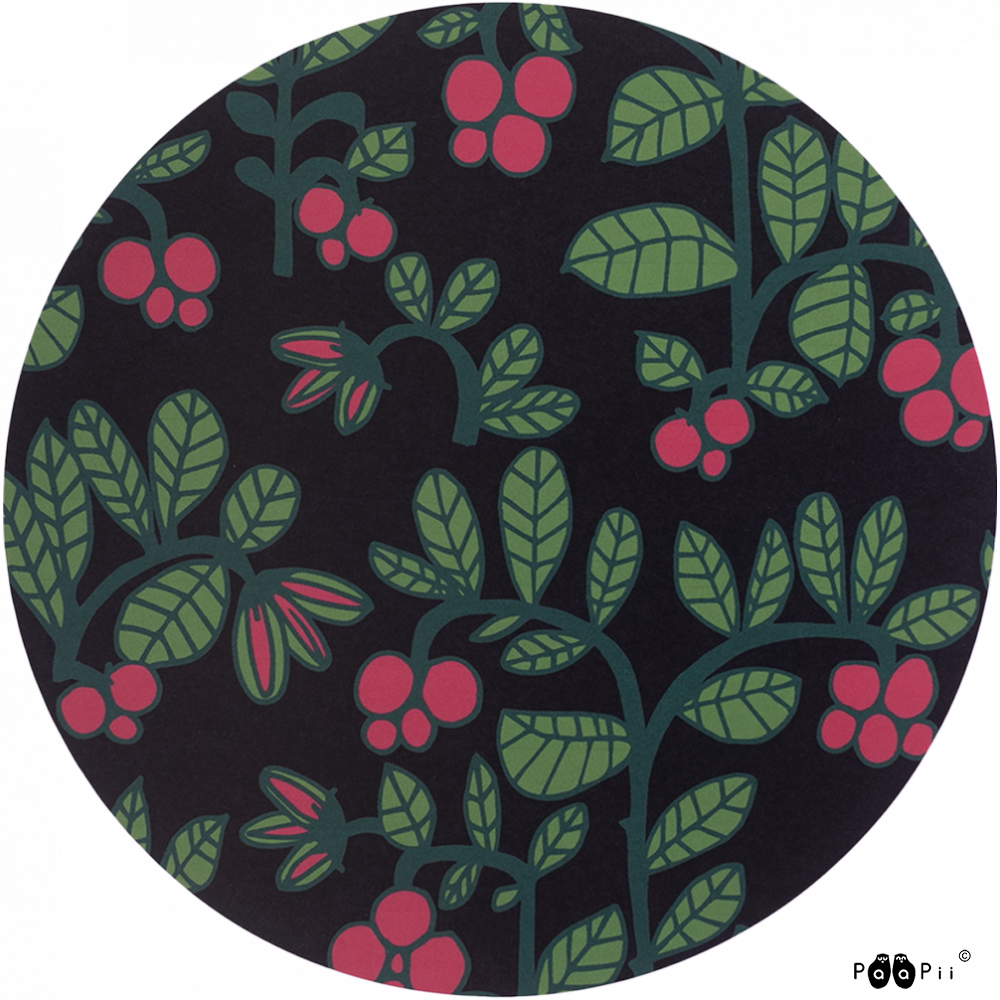 Onderzetter / COASTER Lingonberry  Black 20cm – Paapii Design